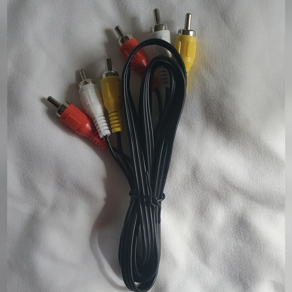 Composite RCA Audio Video Cable Yellow White Red 3' Cord for DVD VCR TV CAM, New